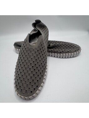 Isle Jacobsen Hornbaek Shoes Woman Sz 41 Gray Tulip Perforated Sneaker Slip On